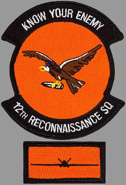 USAF 12TH RECONNAISSANCE SQ.-KNOW YOUR ENEMY- MQ-9 REAPER UAV - ORIGINAL PATCH