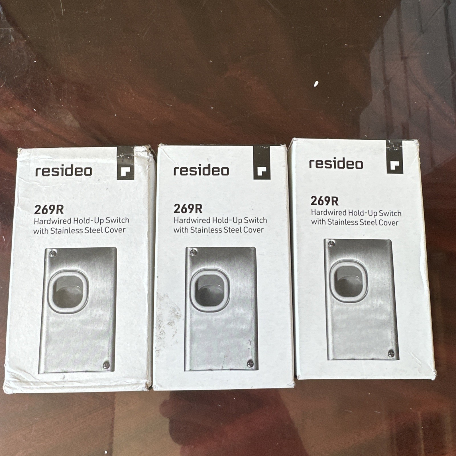 NEW Honeywell Resideo 269R Hardwired Hold Up Switch with Stainless Steel Cover