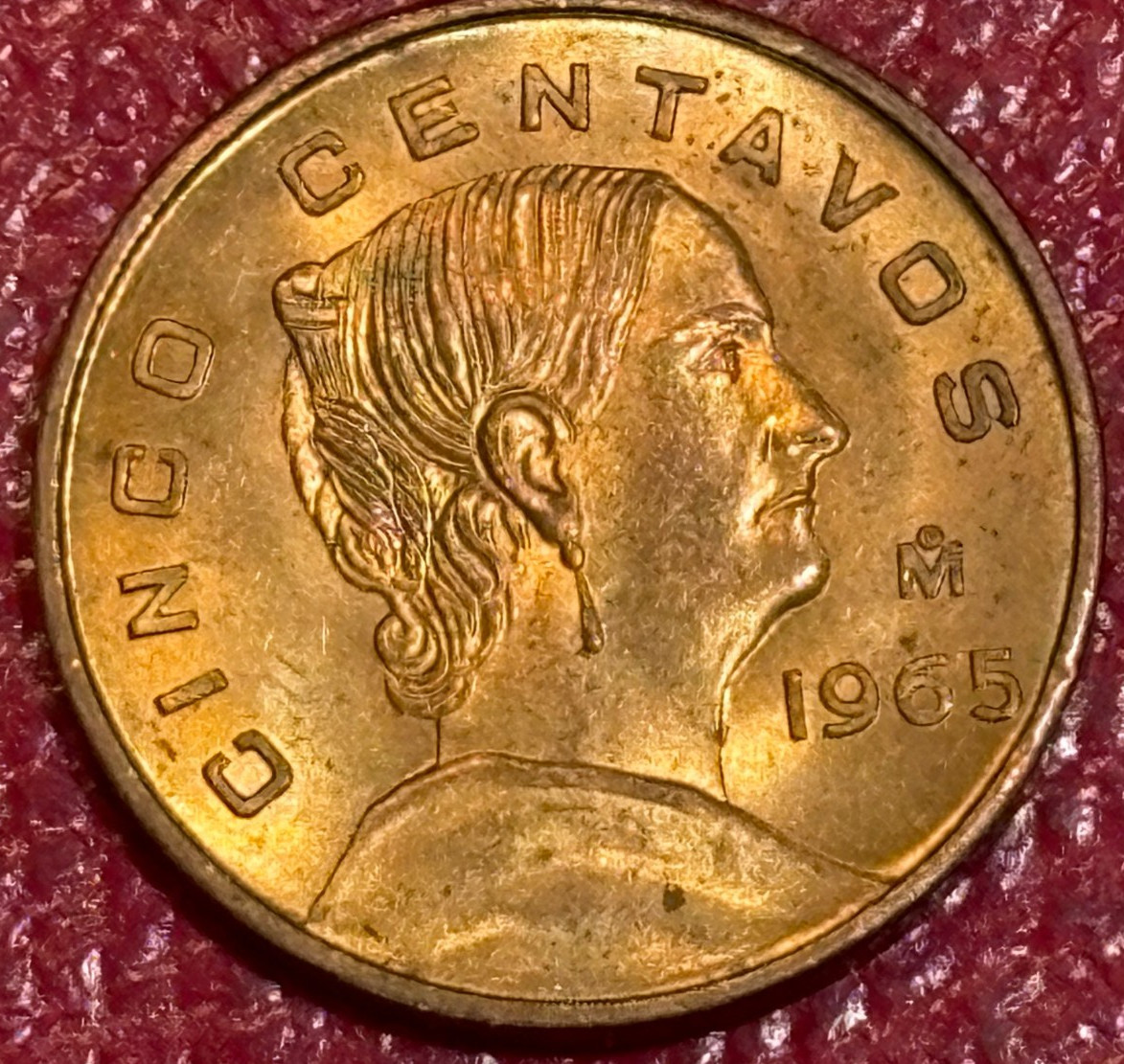 HIGH GRADE UNC 1965 MEXICAN MEXICO 5 CENTAVOS COIN-JAN005