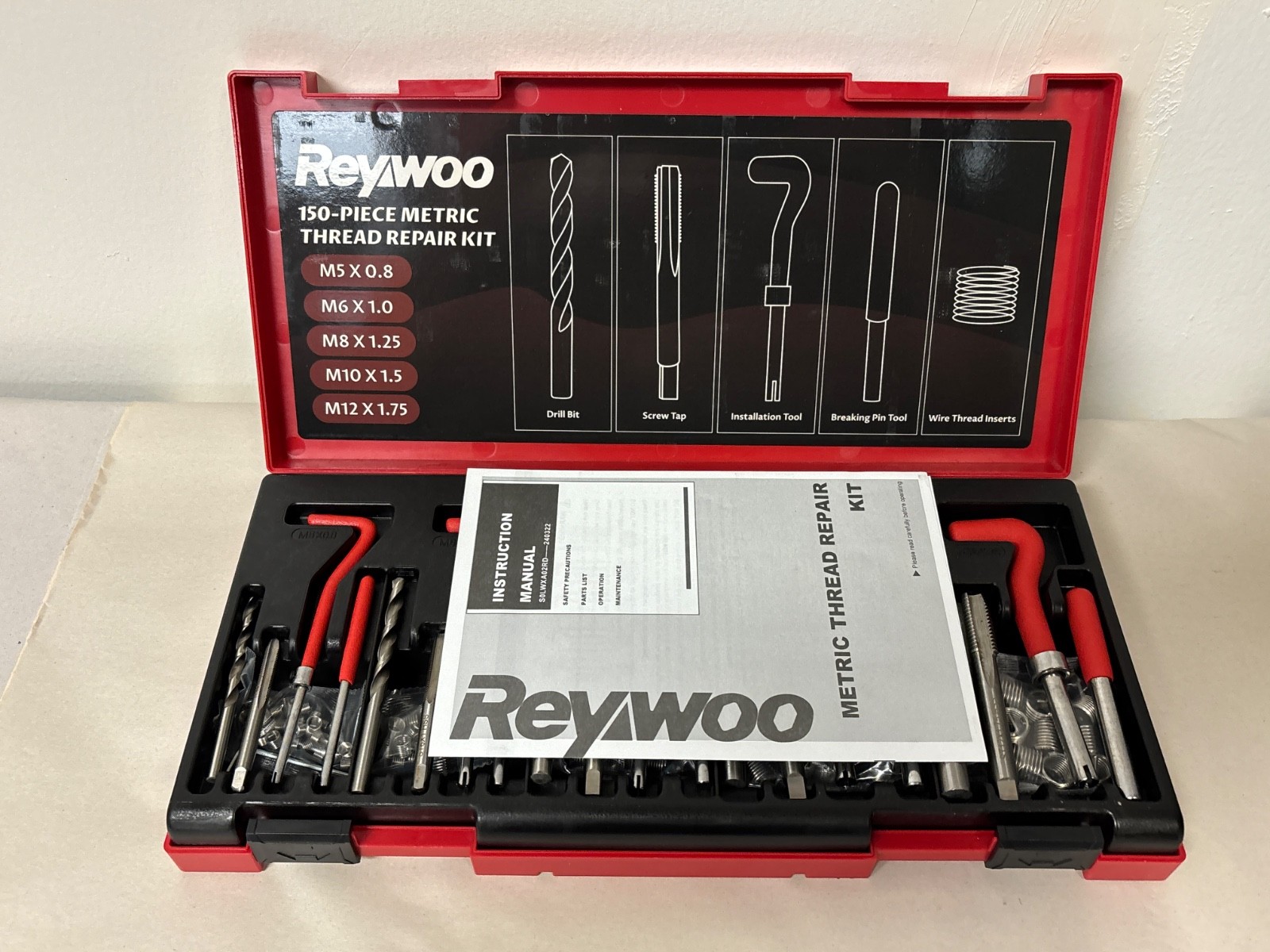 Reywoo - Metric Thread Repair Kit M5 M6 M8 M10 M12 150Pcs