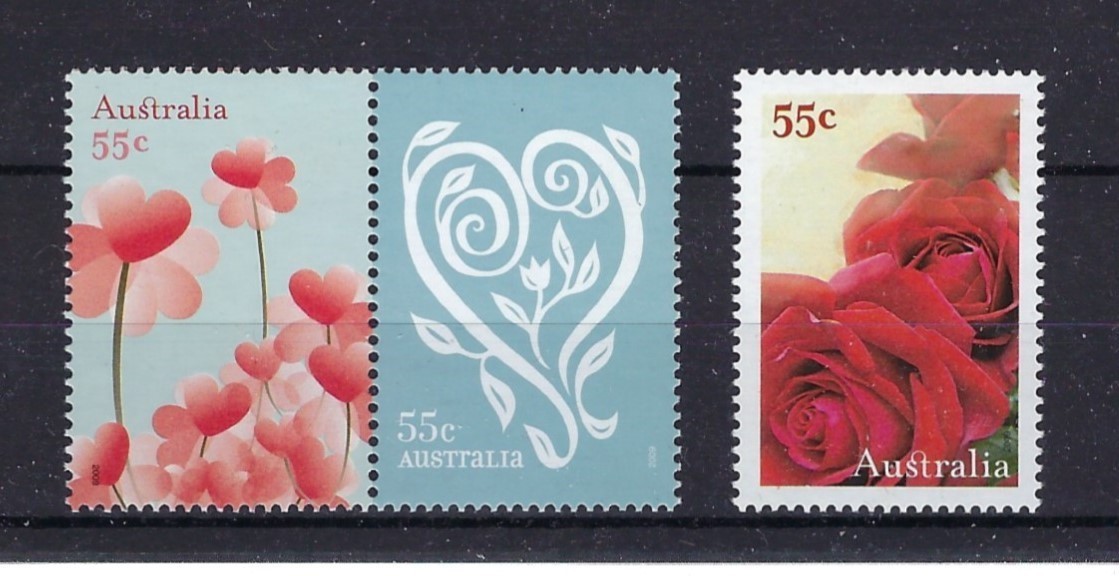 AUSTRALIA #3023, 3025a MINT, NH COMPLETE SET