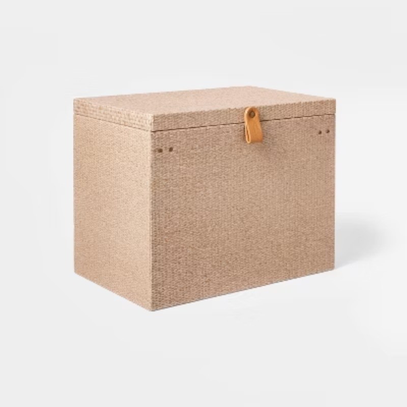 Woven File Box Taupe : Office Desk Organizer, Supplies Holder