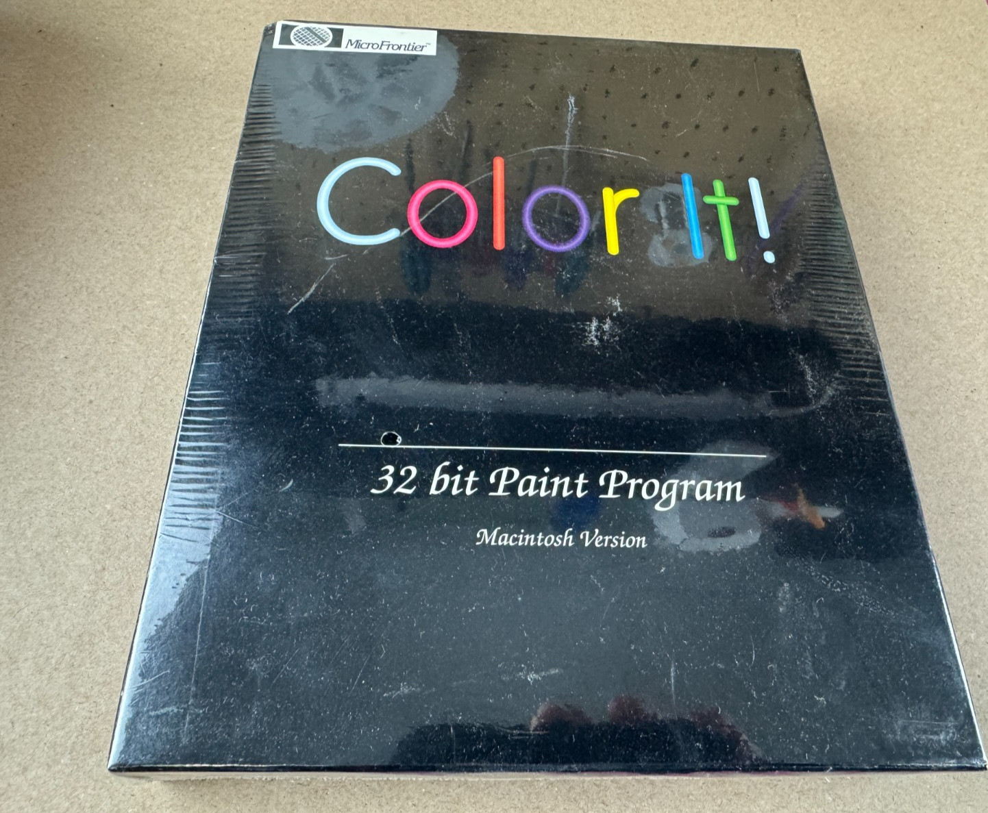 SEALED Vintage "Color It" Software 32 Bit Paint Program 1991 Macintosh Computer