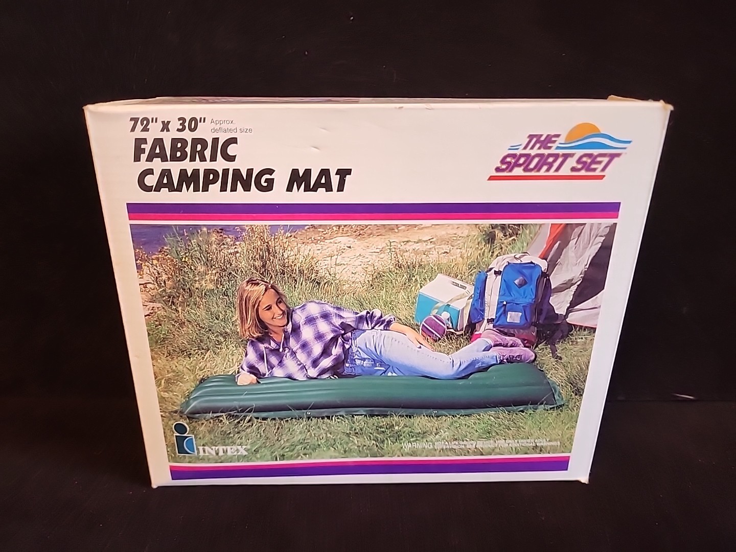 Vintage American Camper Rubberized Fabric Pillowed Air Mattress