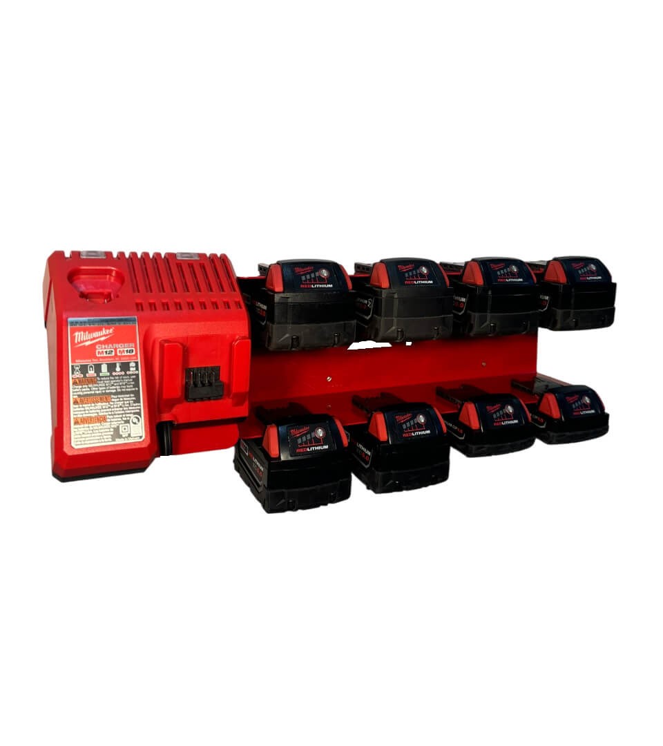 Locking Battery Charging Station - Compatible with Milwaukee 18v Battery