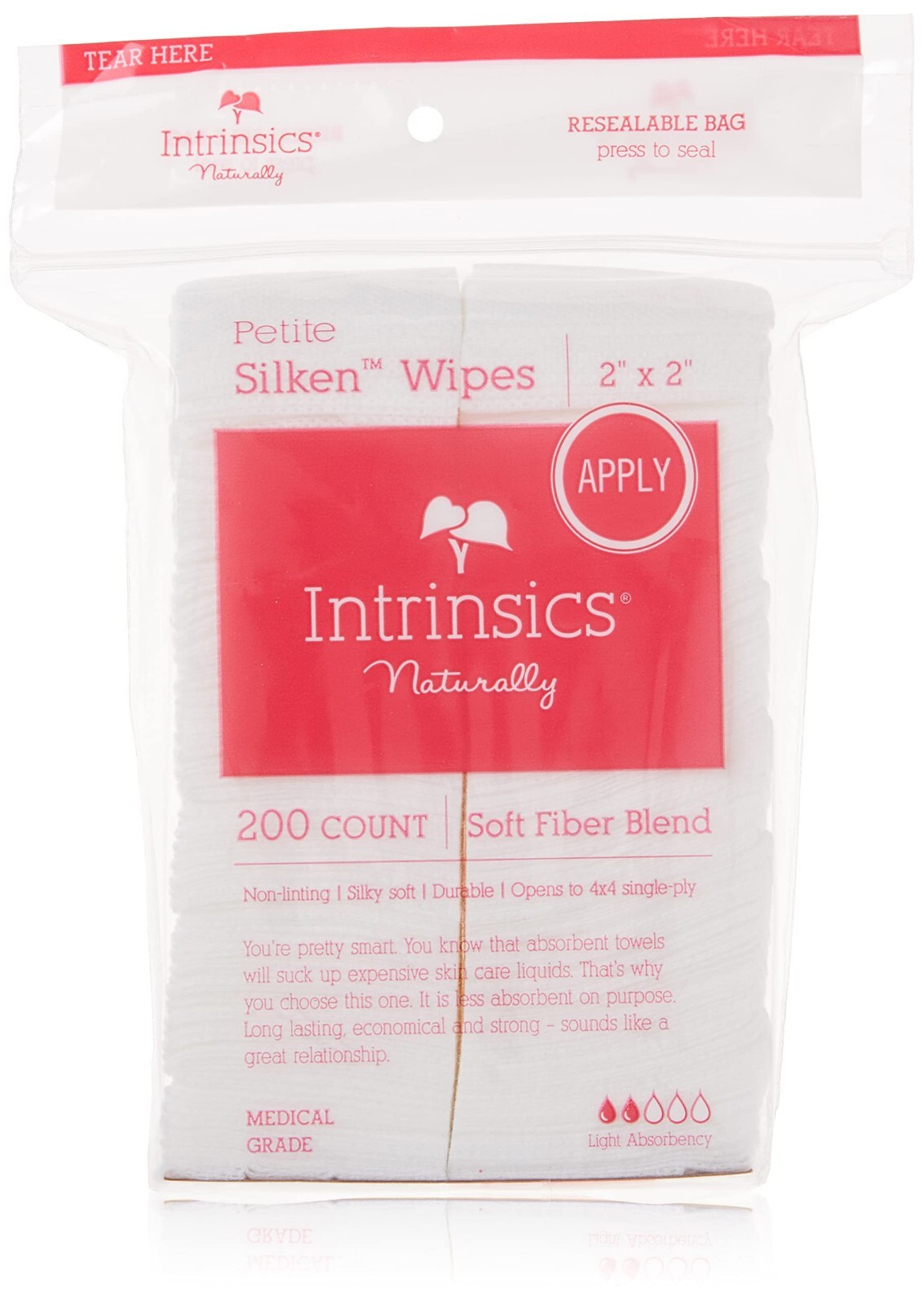 Intrinsics Petite Silken Wipes - 2" x 2" Non-Woven
