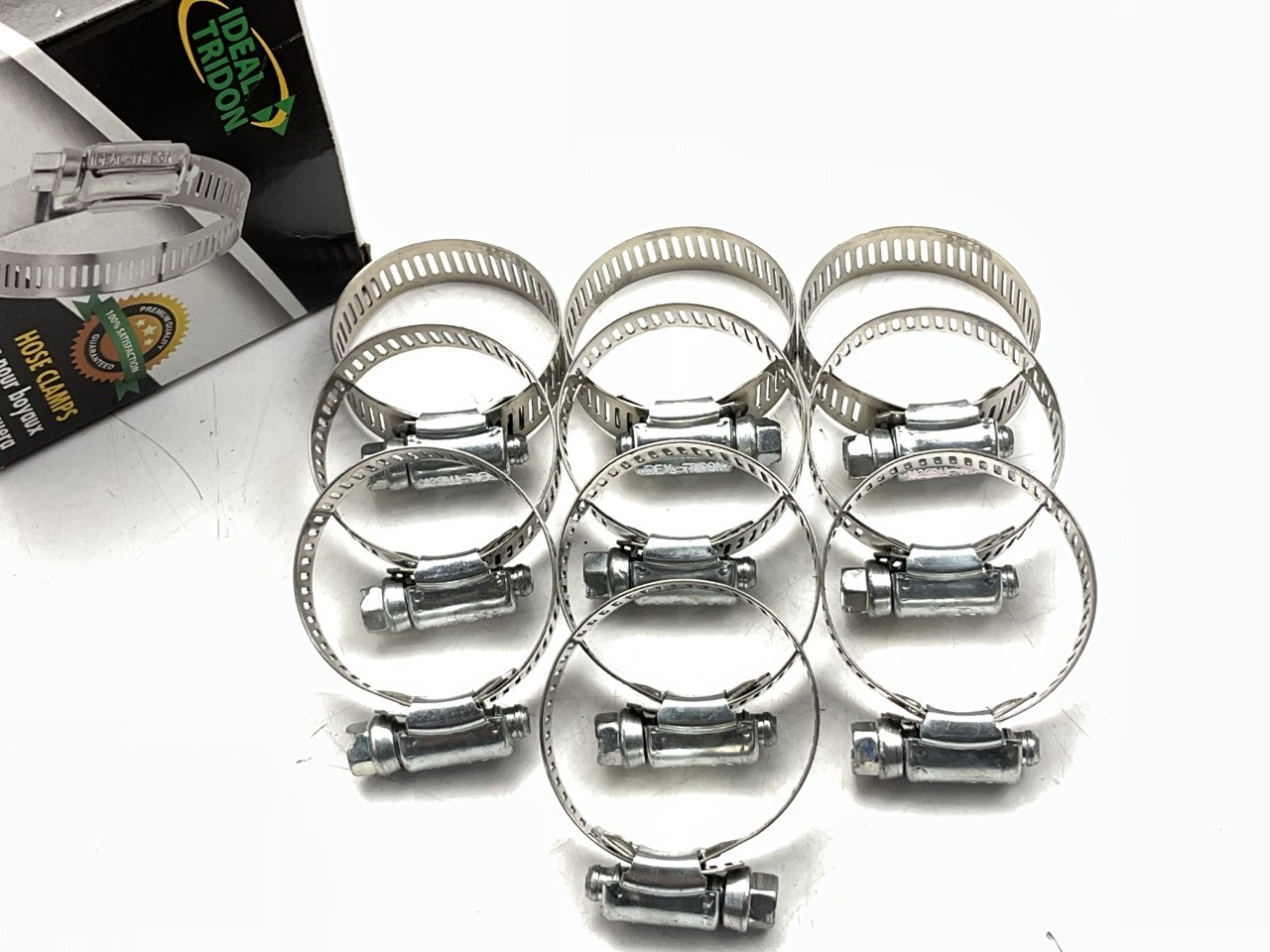 (10) Ideal 5220 Hose Clamps Min. 3/4" - Max. 1-3/4" (For Hose ID 3/4" - 1-1/8")