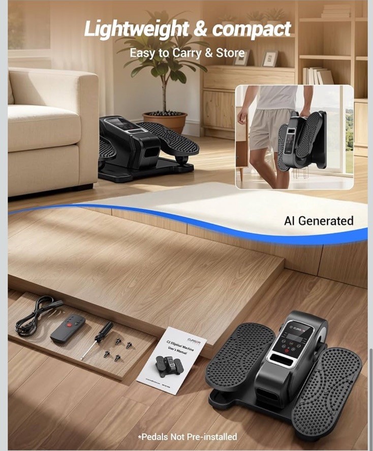 Compact Mini Elliptical Machine with Remote | 12 Adjustable Speeds Model C5