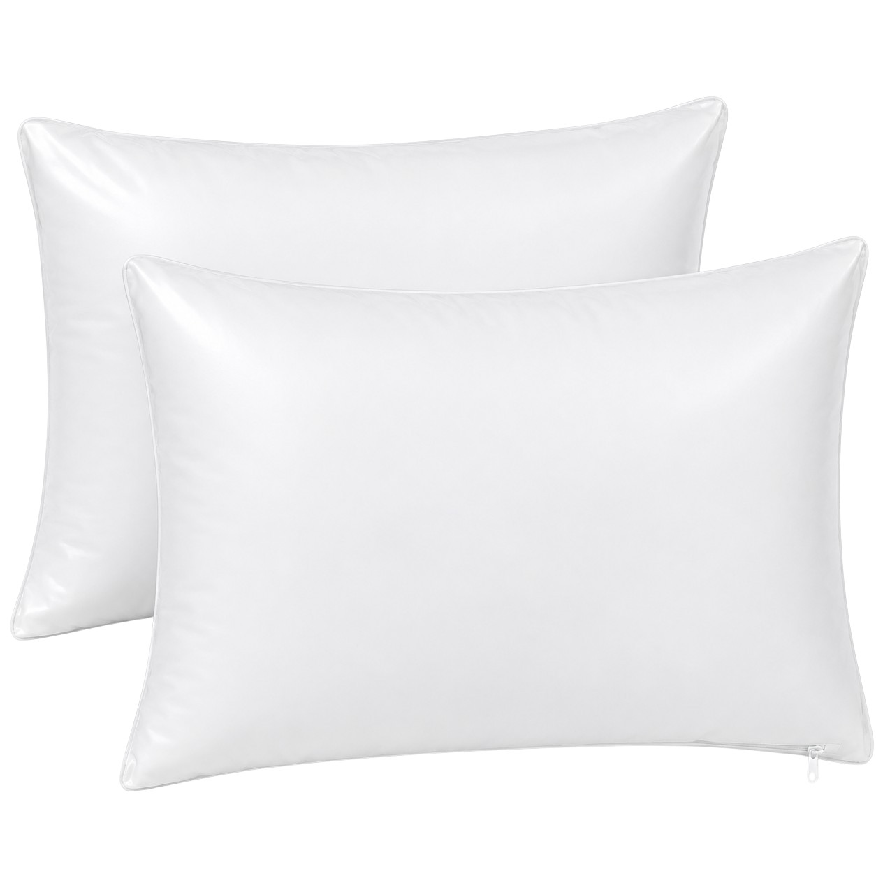 2 Pack Vinyl Pillow Protectors Zippered Standard 21x27 Bed Bug Dust Mite Covers