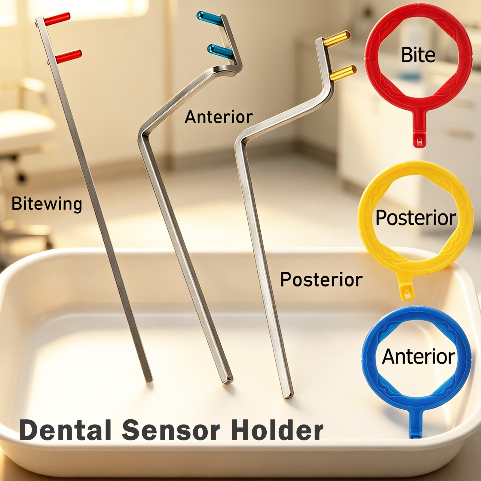 Digital Sensor Holder Dental X-Ray Aiming Rings Arms Bitewing/Anterior/Posterior