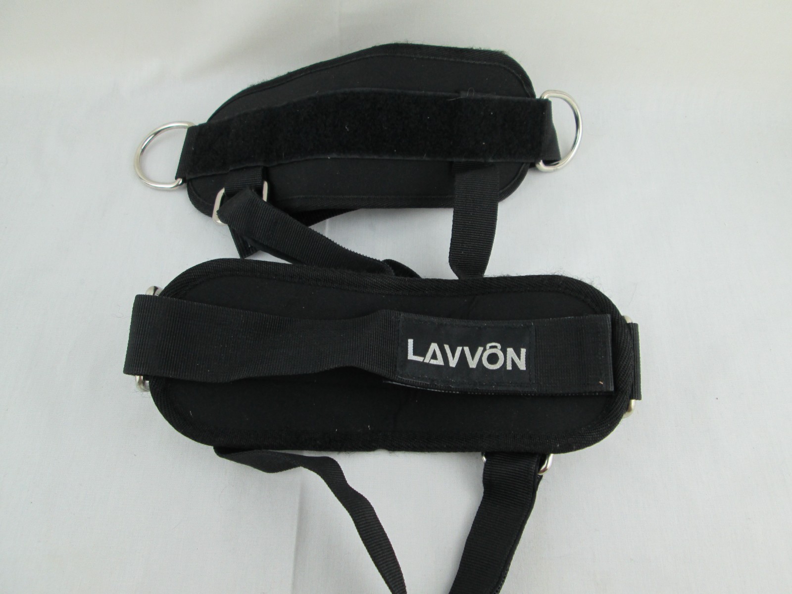 LAVVON Ankle Straps for Cable Machines Kickbacks - Adjustable Comfort Black