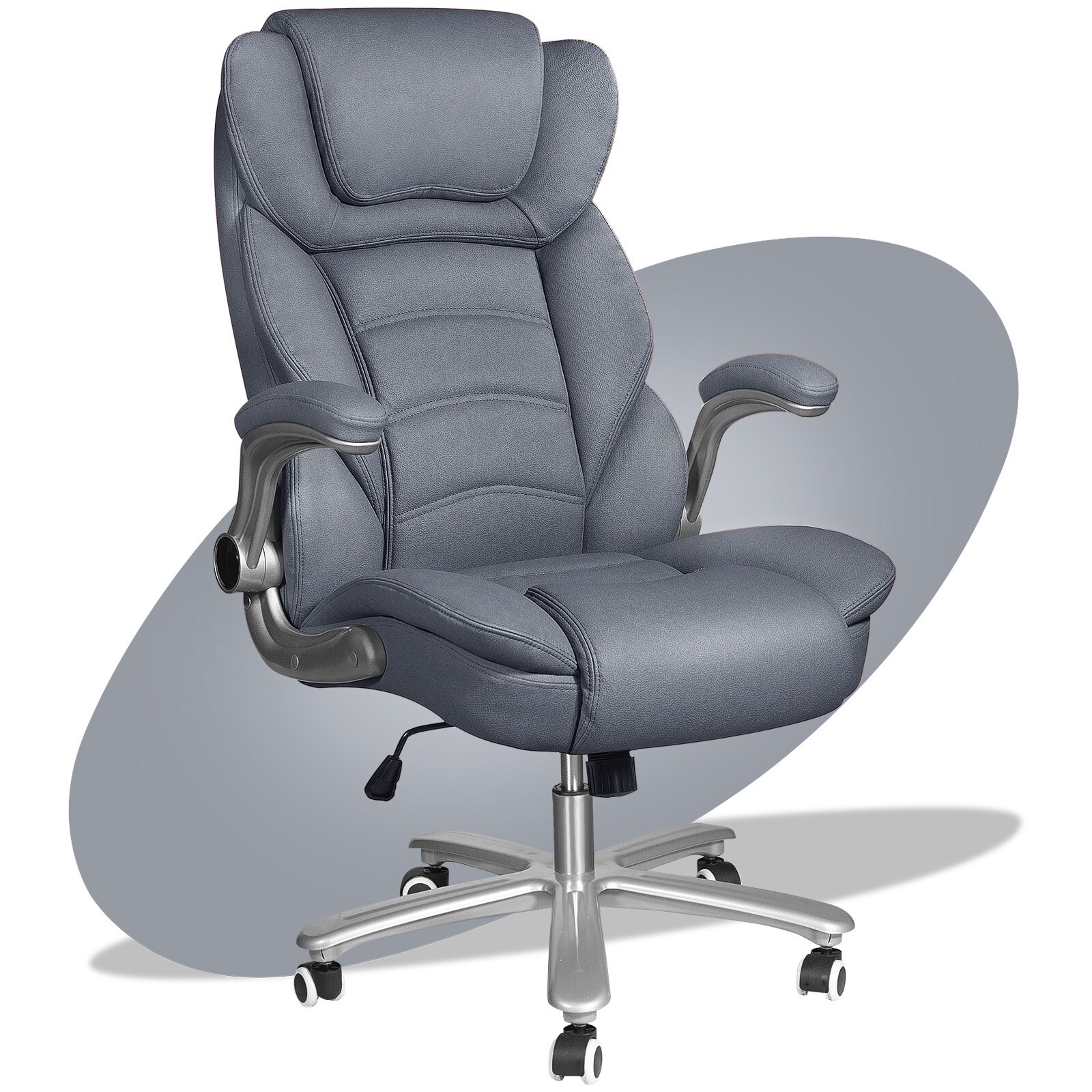 Ergonomic Executive Office Chair Computer Heavy Duty Leather Desk Chair 400lbs