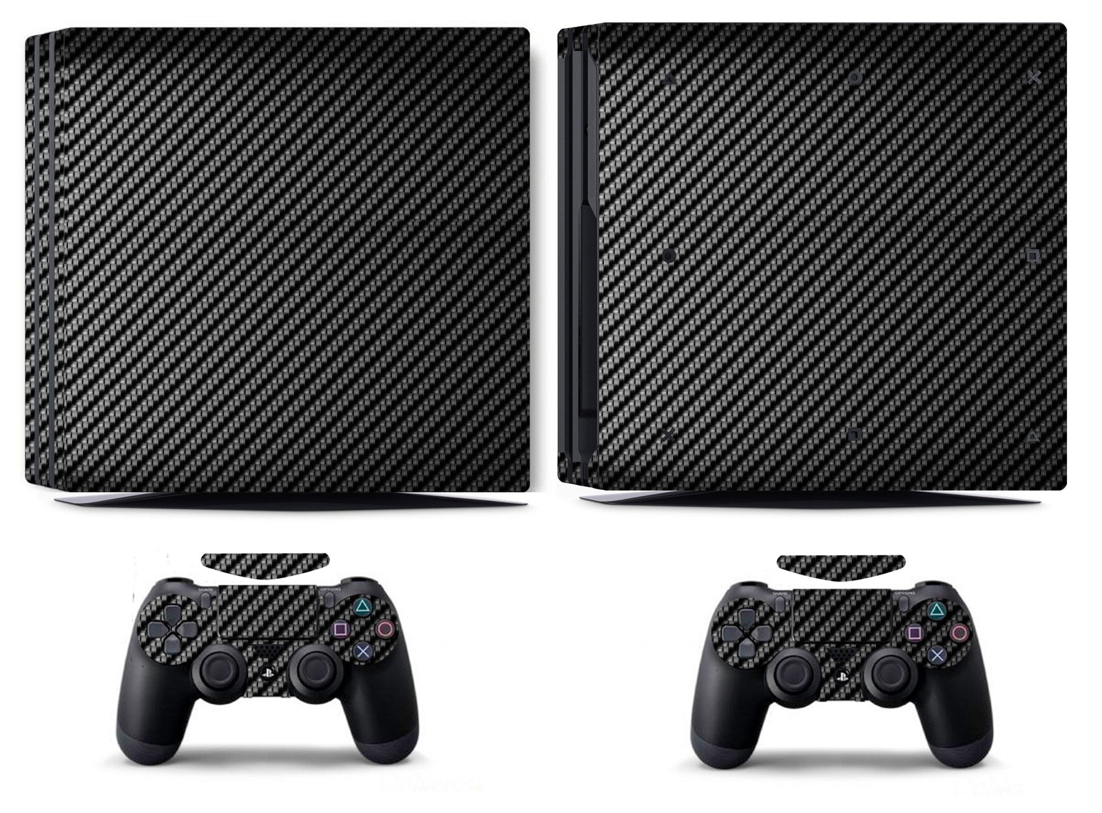 Black Carbon Fiber Vinyl Skin Sticker Cover for Sony PS4 Pro PlayStation 4 Pro