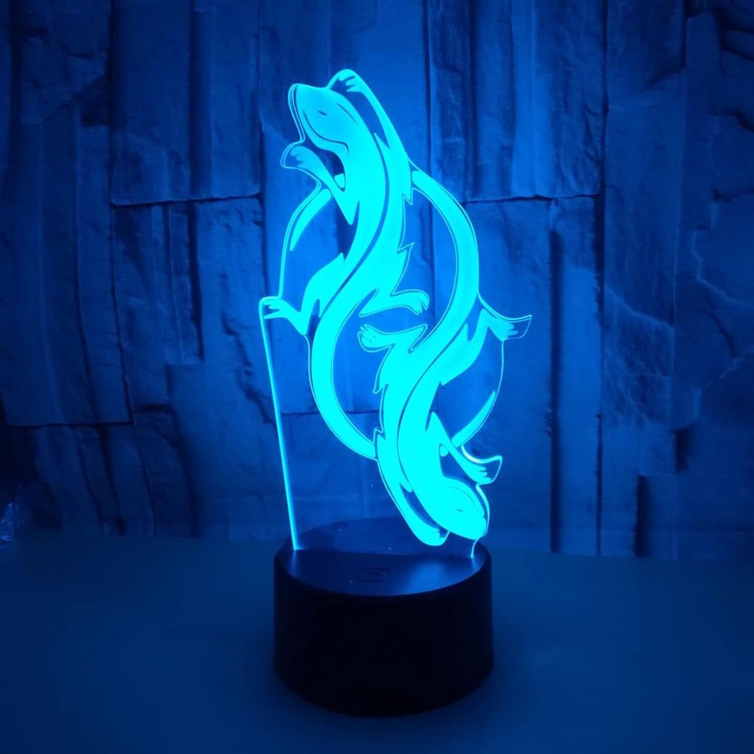 3D Illusion Lamp Color Changing Night Light Gecko Pattern Night Light Touch S