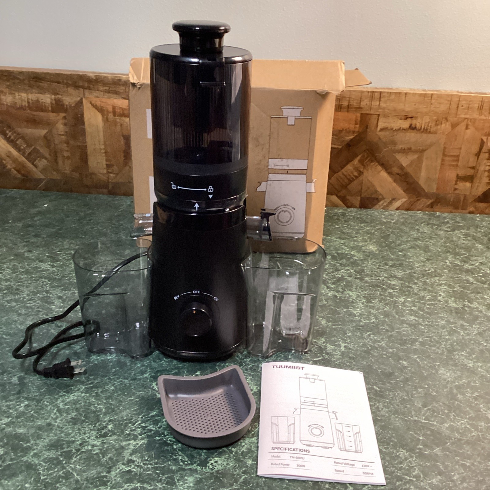 Tuumist Slow Juicer 120v Plugin Electric TM-580SJ Juicing Machine Black /  PARTS