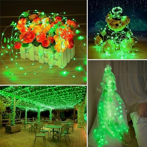 Solar String Lights Outdoor Waterproof 66ft 200LED 8 Modes - 2 Pack Green