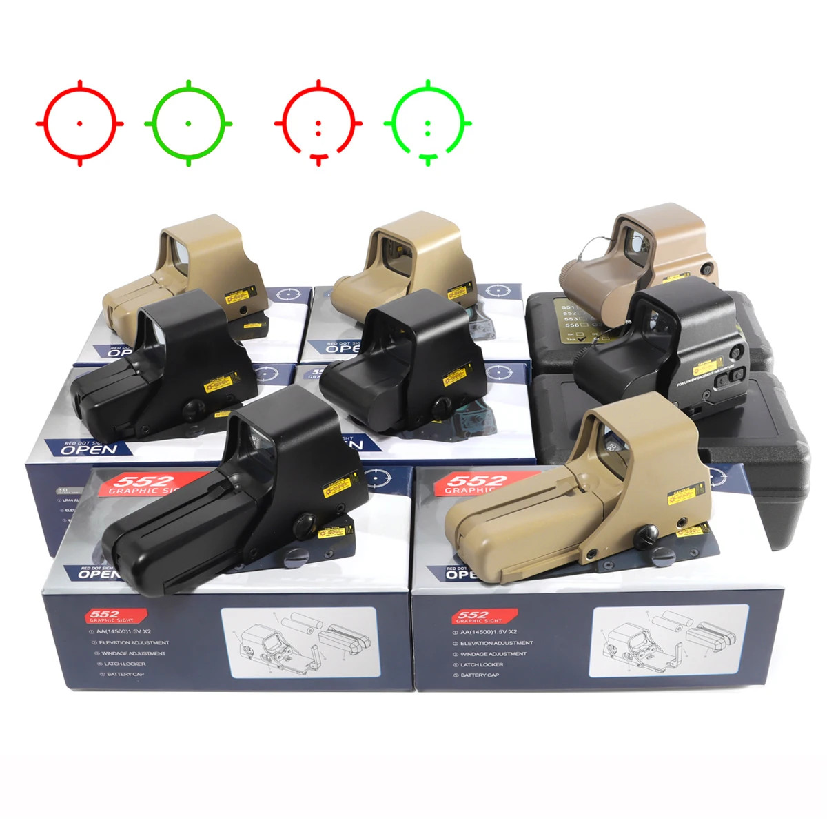 551 552 553 558 red green dot holographic sight reflecting 20mm mounted air gun