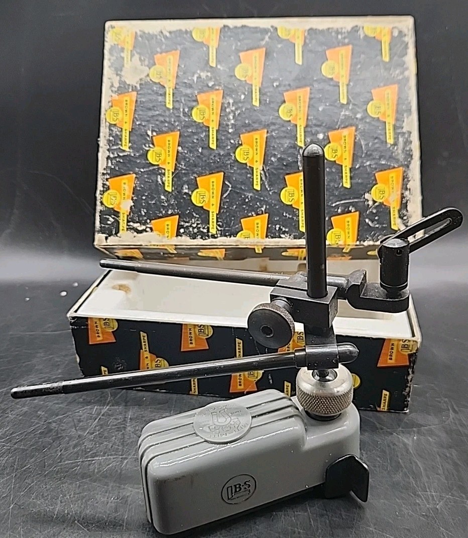 BROWN & SHARPE 599-7765 Magnetic Base w Fine Adjustment  MITI-MITE w Orig Box