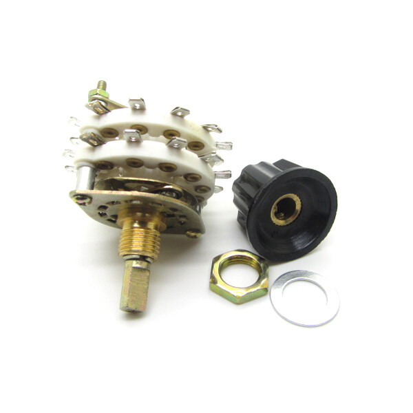Band Switch Rotary Channel Selector 2 Deck 2 Pole 8 Position Throw 2P8T + Knob