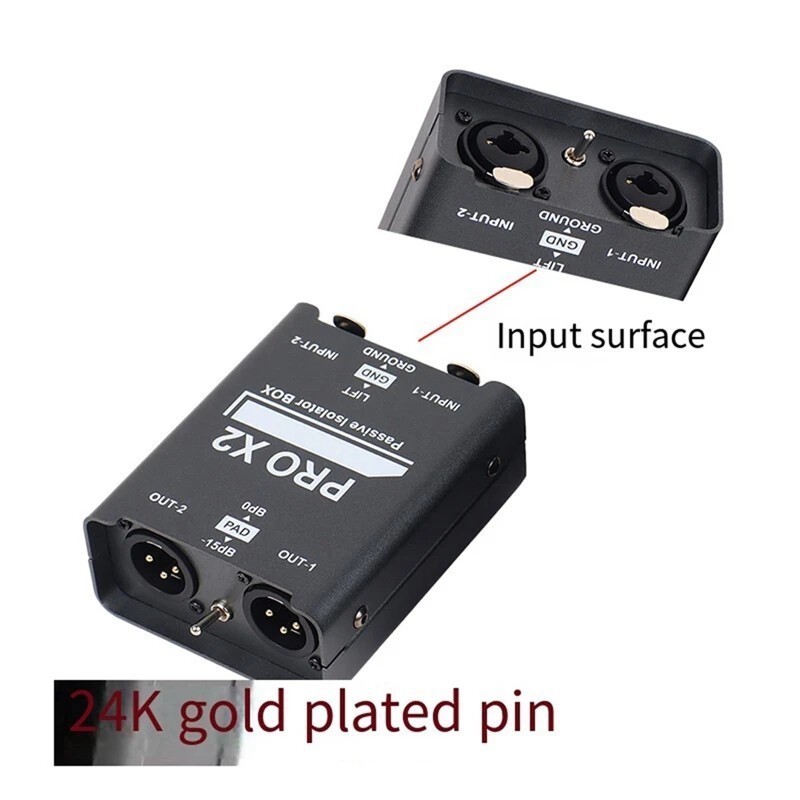 Audio Current Eliminator XLR 6.5 Isolator 2-Way Audio Isolator Black