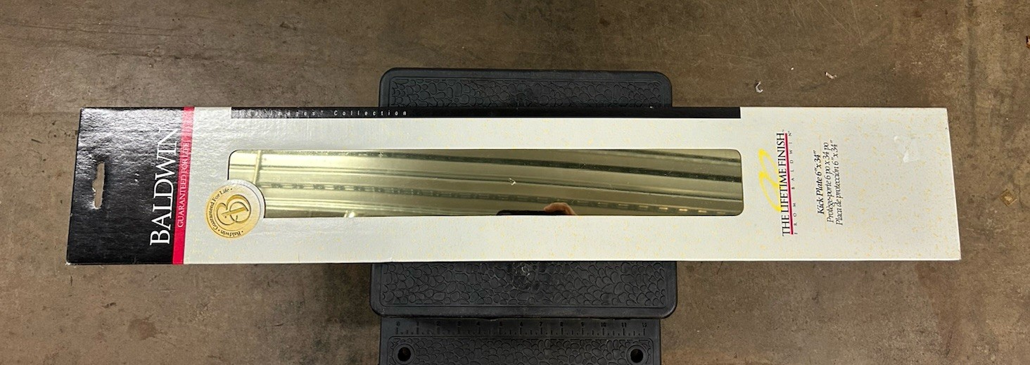 BALDWIN CUSTOM HOMES PREMIUM DOOR KICK PLATE Brass 6" X 34"