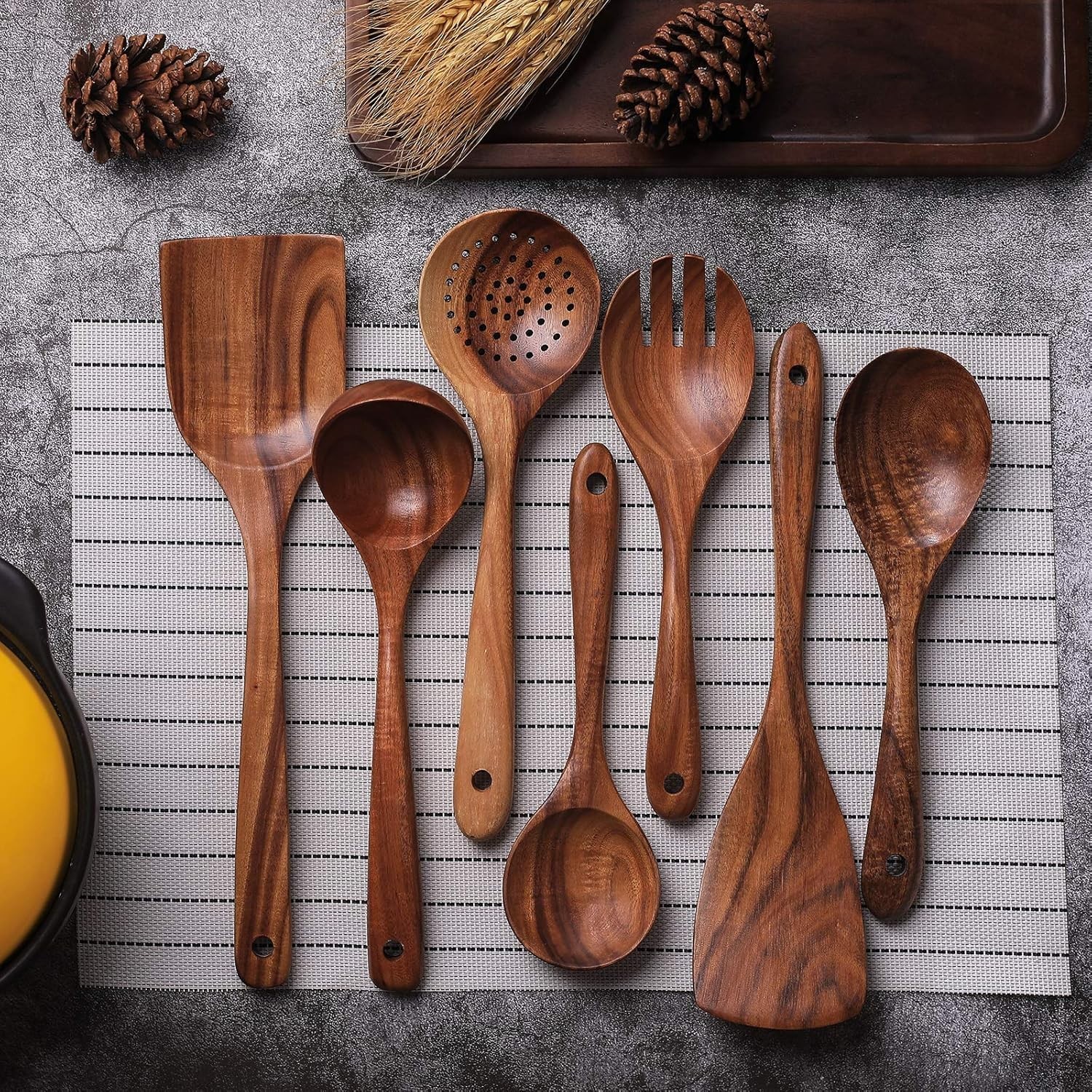 Wooden Kitchen Utensil Set - Natural Cooking Tools