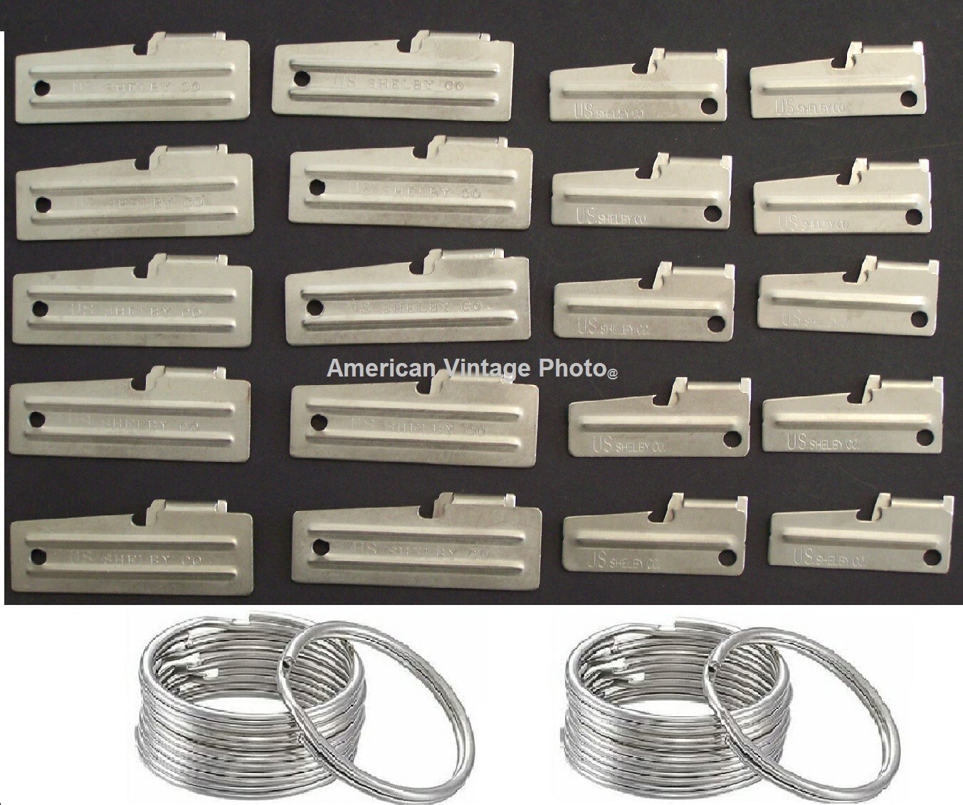 20 P38 & P51 Can Opener Shelby  10 ea + 10 Key Rings Camping Survival Military