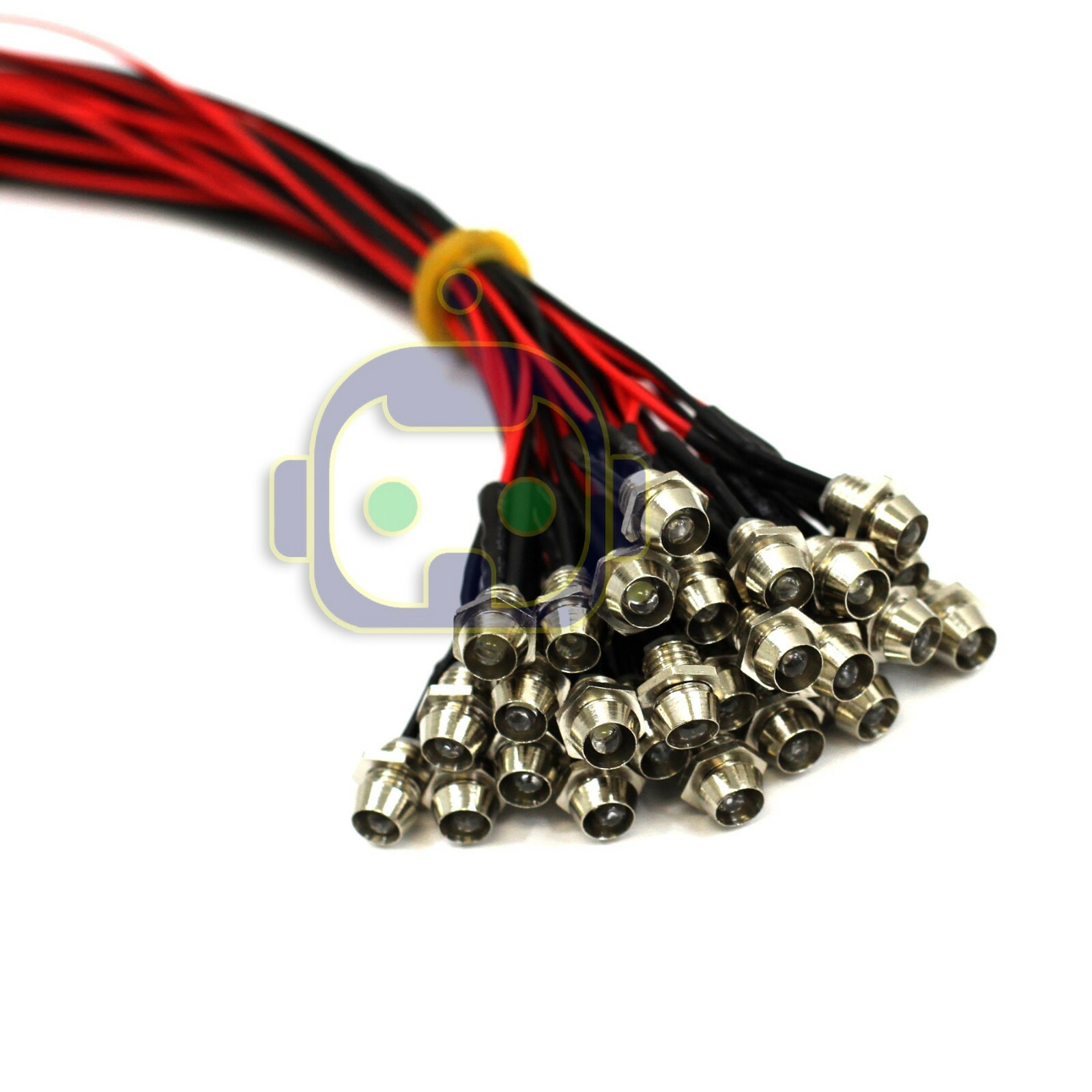 2~10 PCS 3mm Wired LED Diode Metal Case Panel Indicator Warning Light 12V Lamp