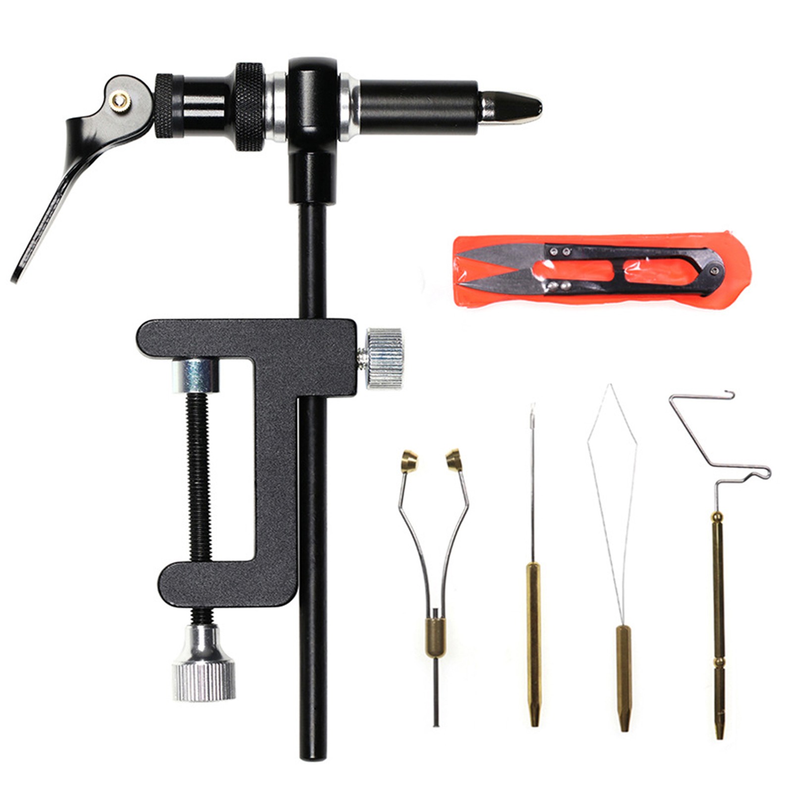 Fly Tying Tools Combo Kit Fly Tying Vise Bobbin Holder Threader Needle BBBD