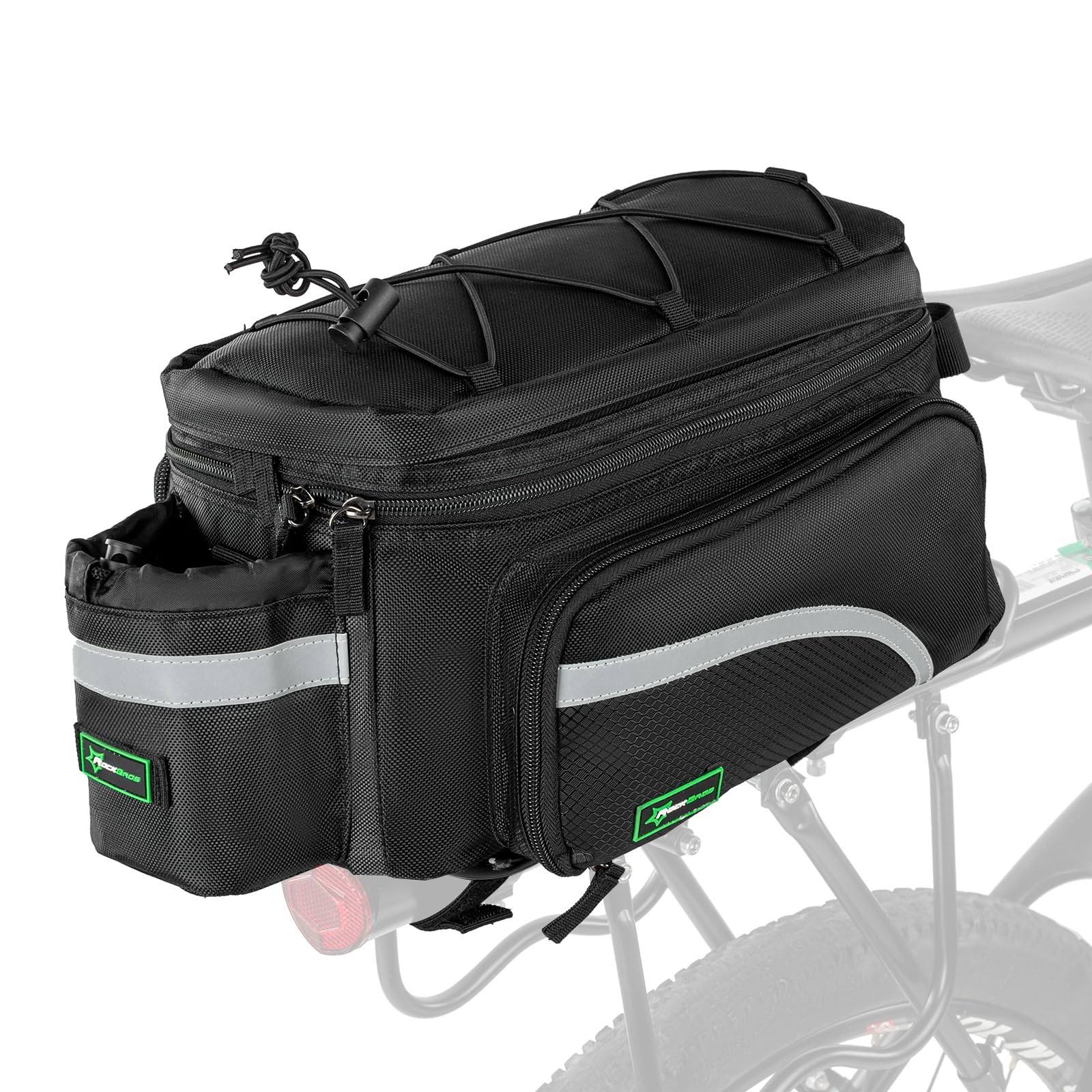ROCKBROS 12L-24L Bike Trunk Bag, eBike Rear Bag for Rack 12L-24L, Black