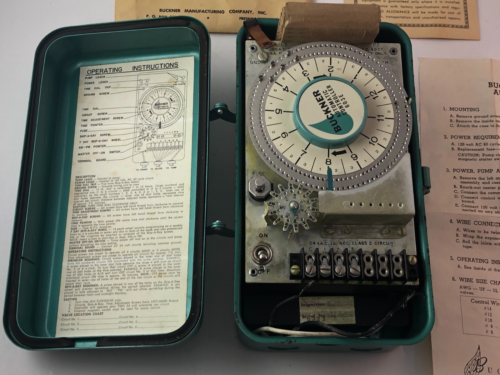 Buckner Automatic Sprinkler Controller Model 603E