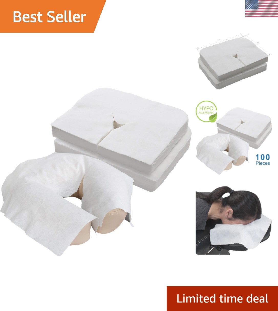 Disposable Face Cradle Covers - Ultra-Soft Medical-Grade 100 Pack for Massages