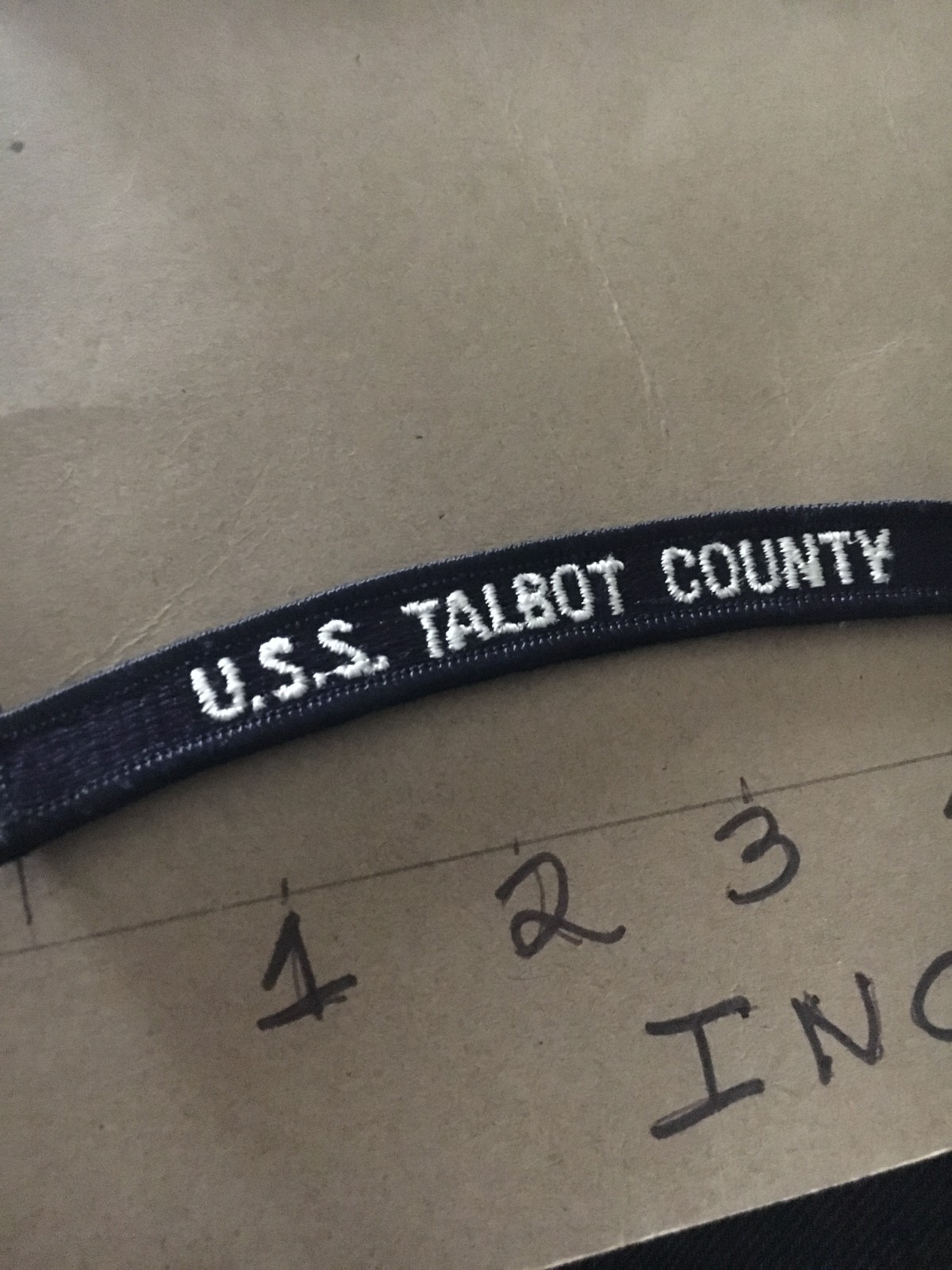 US NAVY SHOULDER STRIP TAB *** rocker *** Patch USS Talbot County