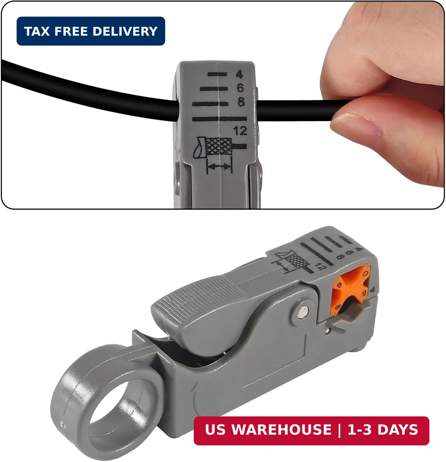 Coax Cable Crimper Tool Kit Coaxial Compression Tool Fitting Wire Stripper with