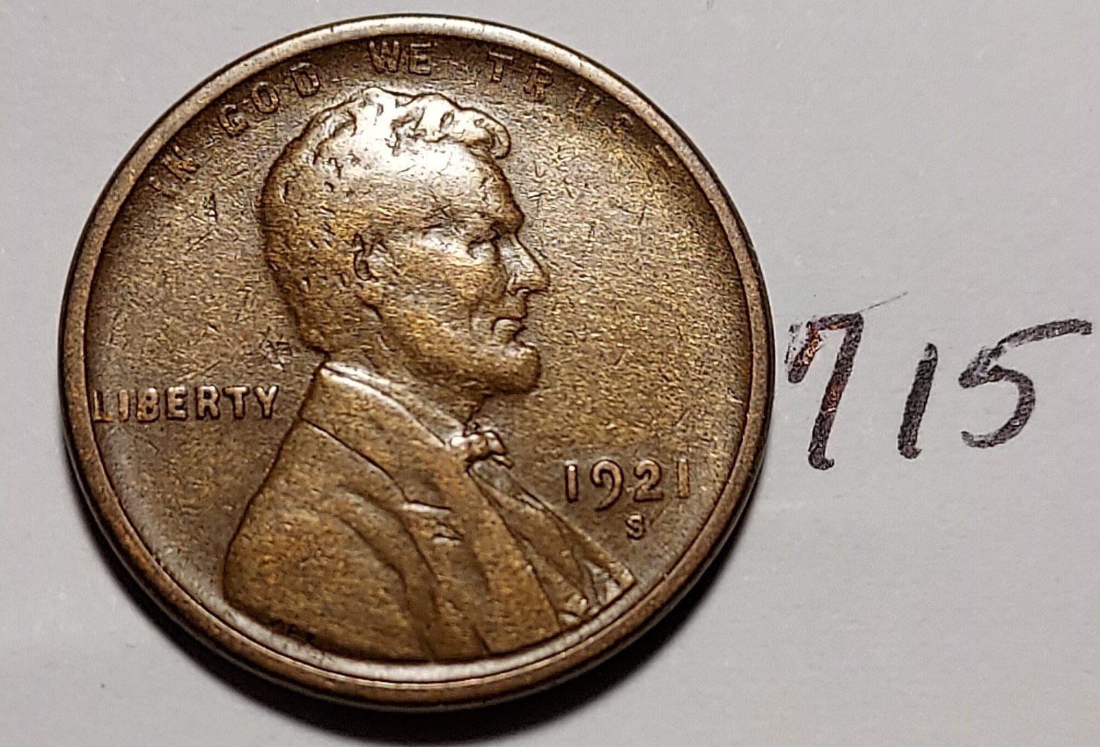 1921-S Lincoln Wheat Cent FINE - VERY FINE #715