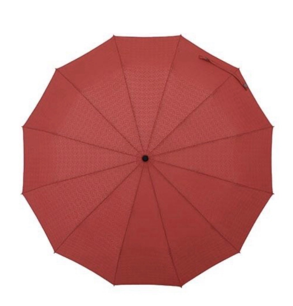 NEW mabu Edo Lightweight 12 Rib Folding Umbrella Crimson Red UV Rain Sun Japan