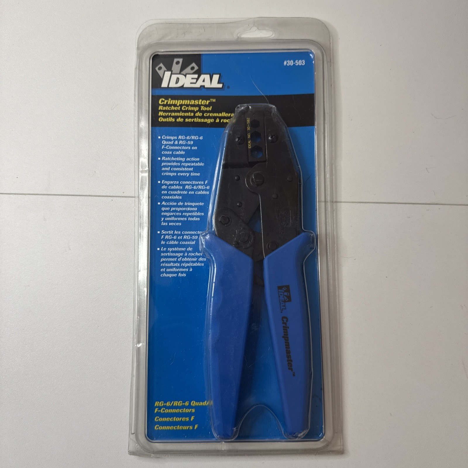 IDEAL CrimpMaster 30-503 Ratchet Crimp Tool RG-59 RG-6 RG-6Q New Sealed