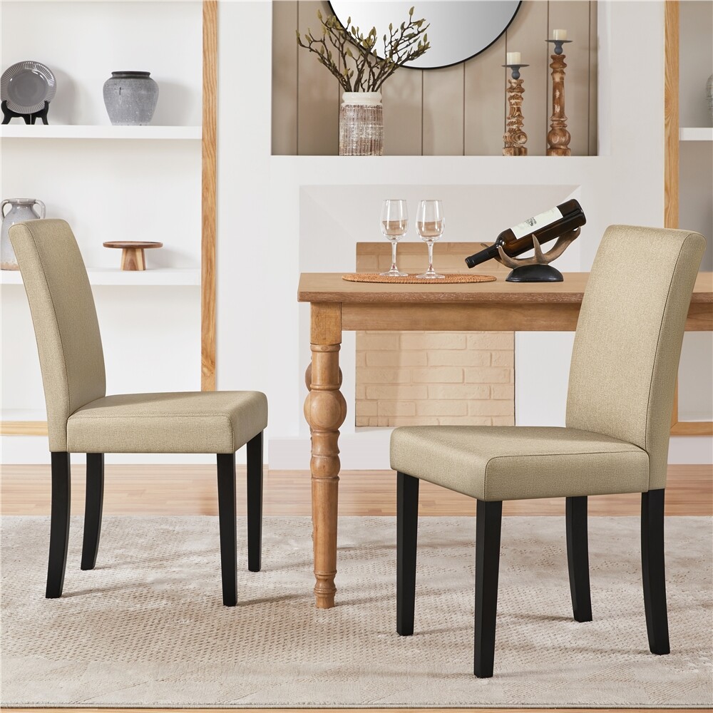 Fabric Upholstered Dining Chairs 2PCS Parson Chairs Modern Dining Room Chairs