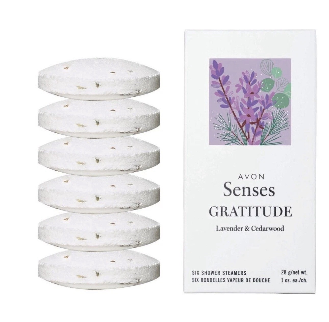 AVON Senses Gratitude Lavender & Cedarwood Shower Steamers Women's Spa Gift