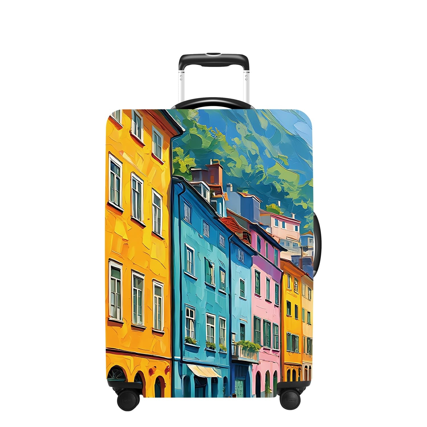 Luggage Cover Elastic Suitcase Cover Protector Fits 20-34 Inch Suitcase Trave...