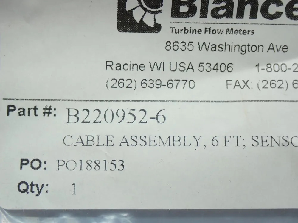 BLANCETT CABLE ASSEMBLY B220952-6