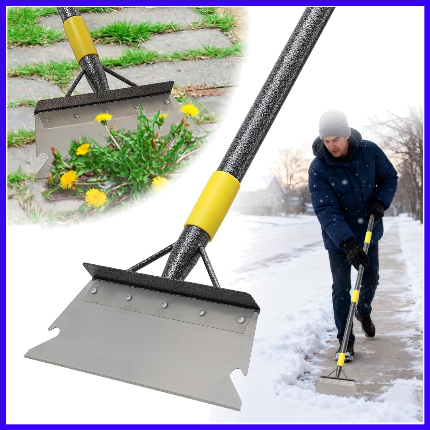 Ice Scraper Long Handle - Snow Removal Tool,Multifunctional Garden Cleaning F...
