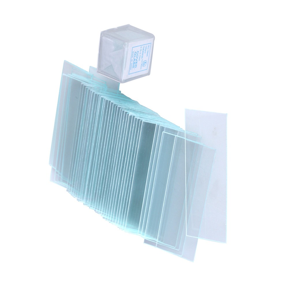 50PCS microscope slides Slides and 100 PCS Square Cover Glass for
