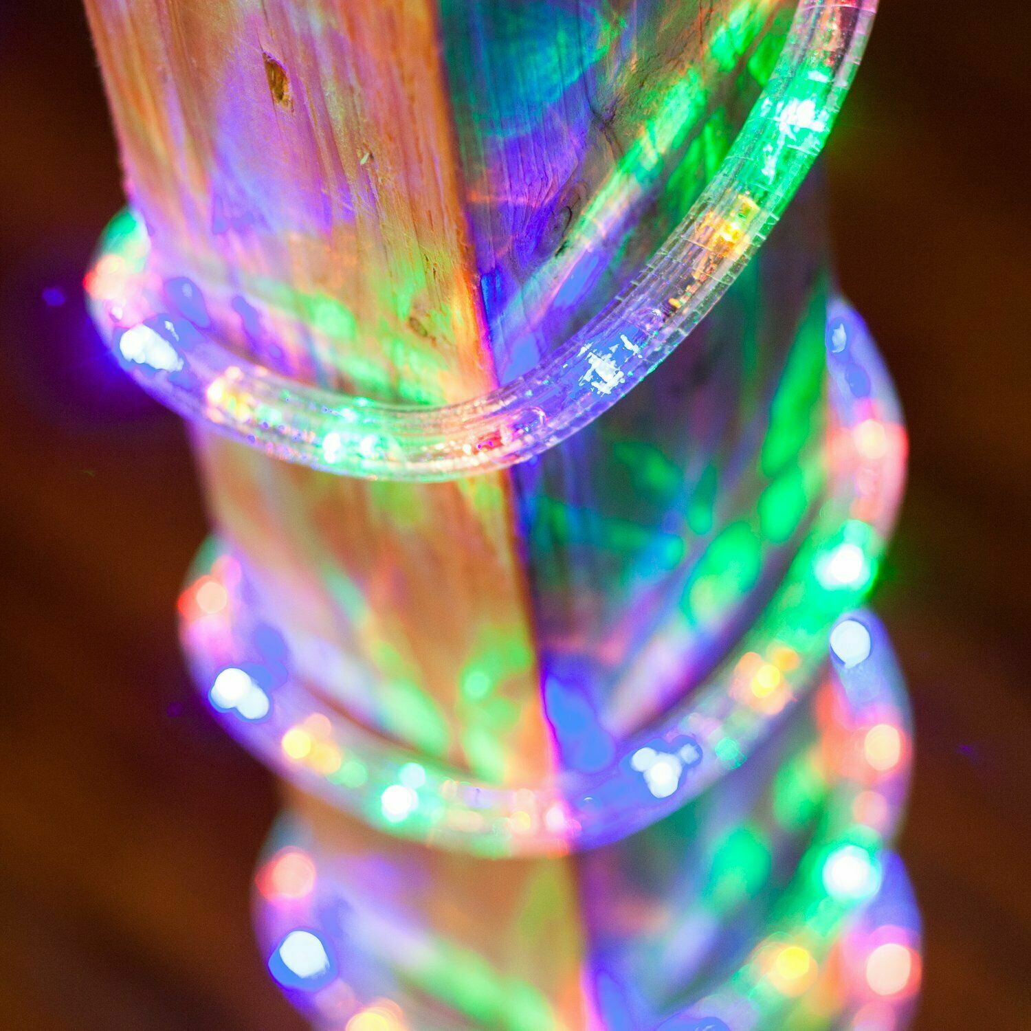 Assorted Sizes Multi-RGB LED Rope Lighting Thick Indoor Outdoor Christmas Tree