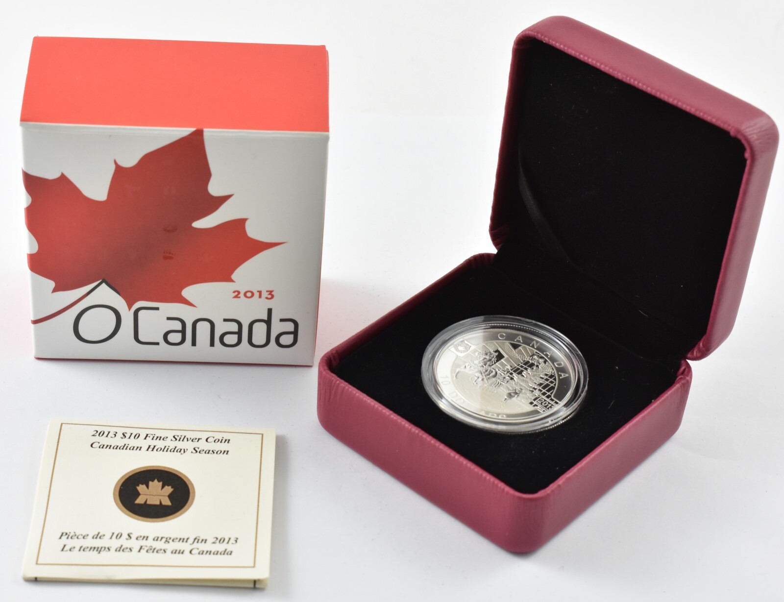 2013 Canada 10 Dollars Silver Canadian Holiday Season W/ OGP *4751