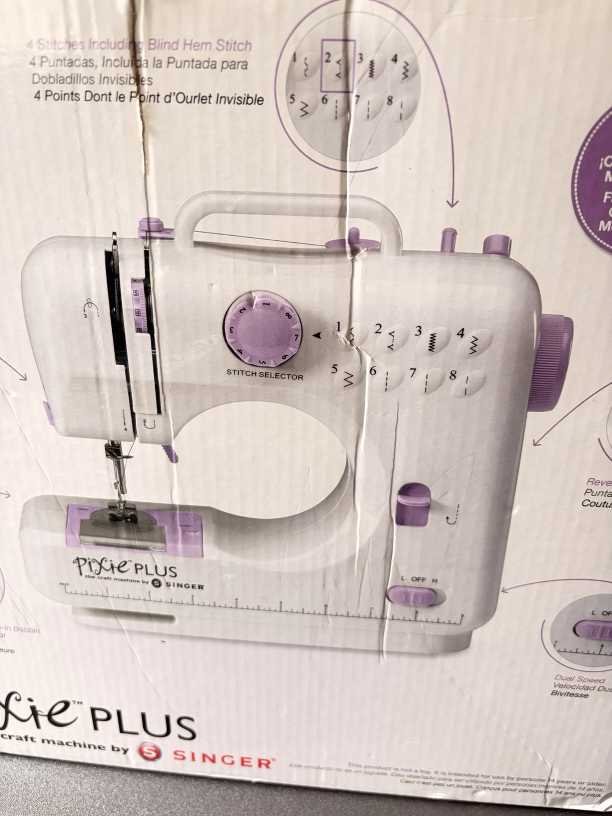 Singer Pixie Plus Electronic Sewing Machine -For Parts or Repair