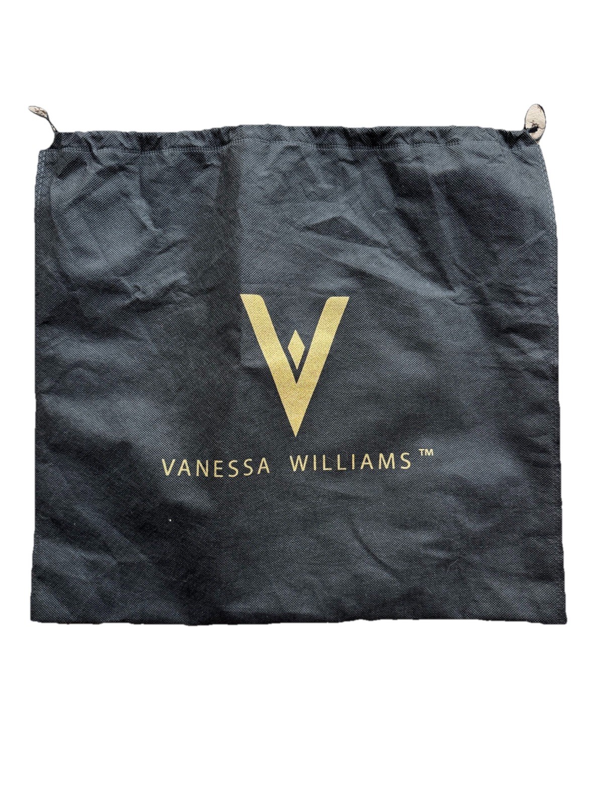 Large Vanessa Williams Black Drawstring Purse Dust Bag 18”x17”