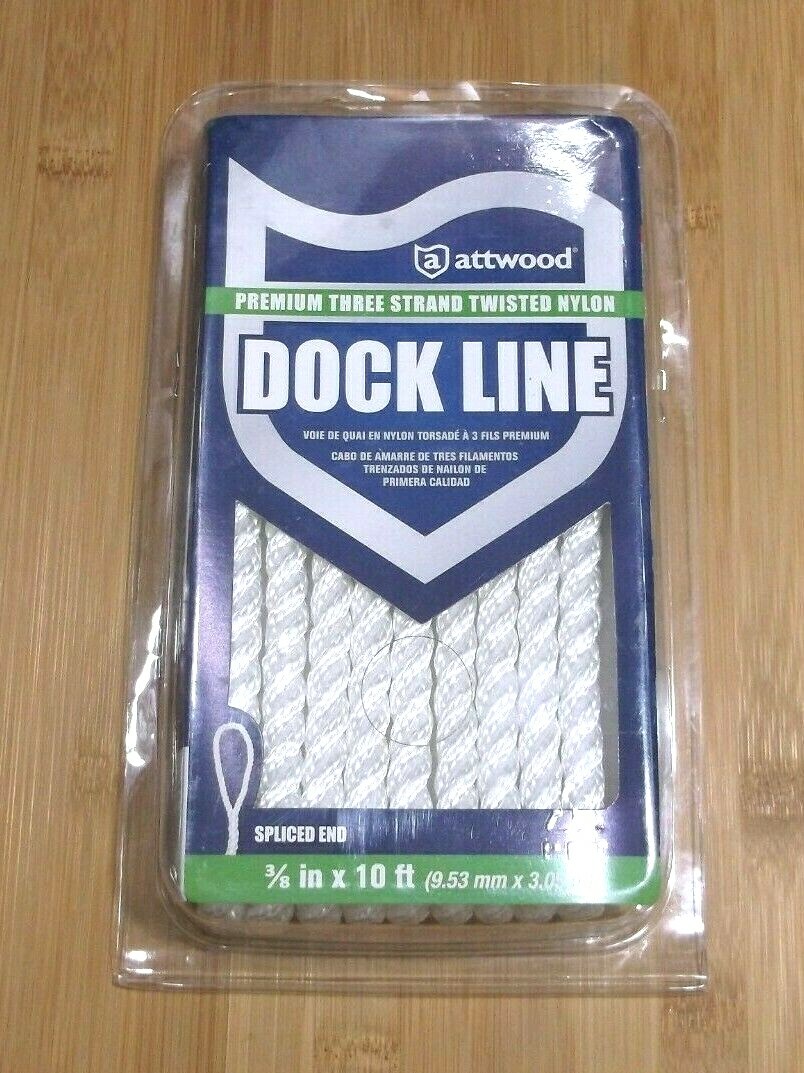 Attwood Premium 3 Strand Nylon 3/8" X 10' Dock Line with Eye