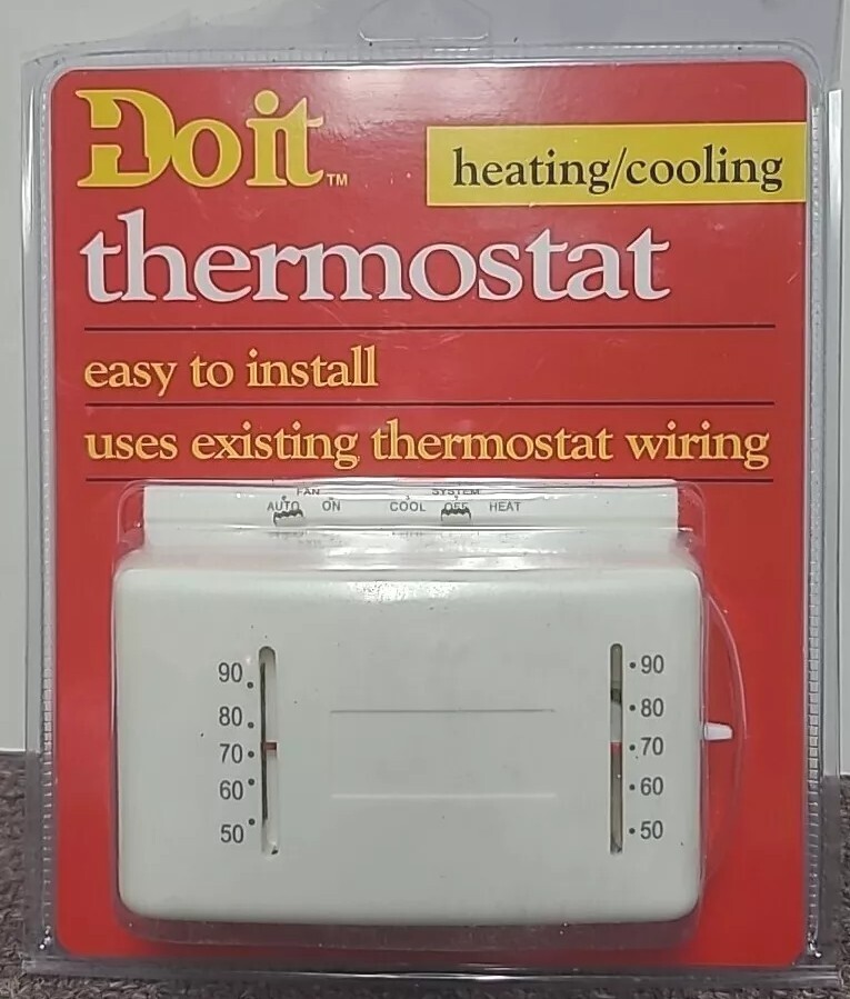 Do It Heating And Cooling Thermostat. Uses Existing Wiring. New and Sealed.