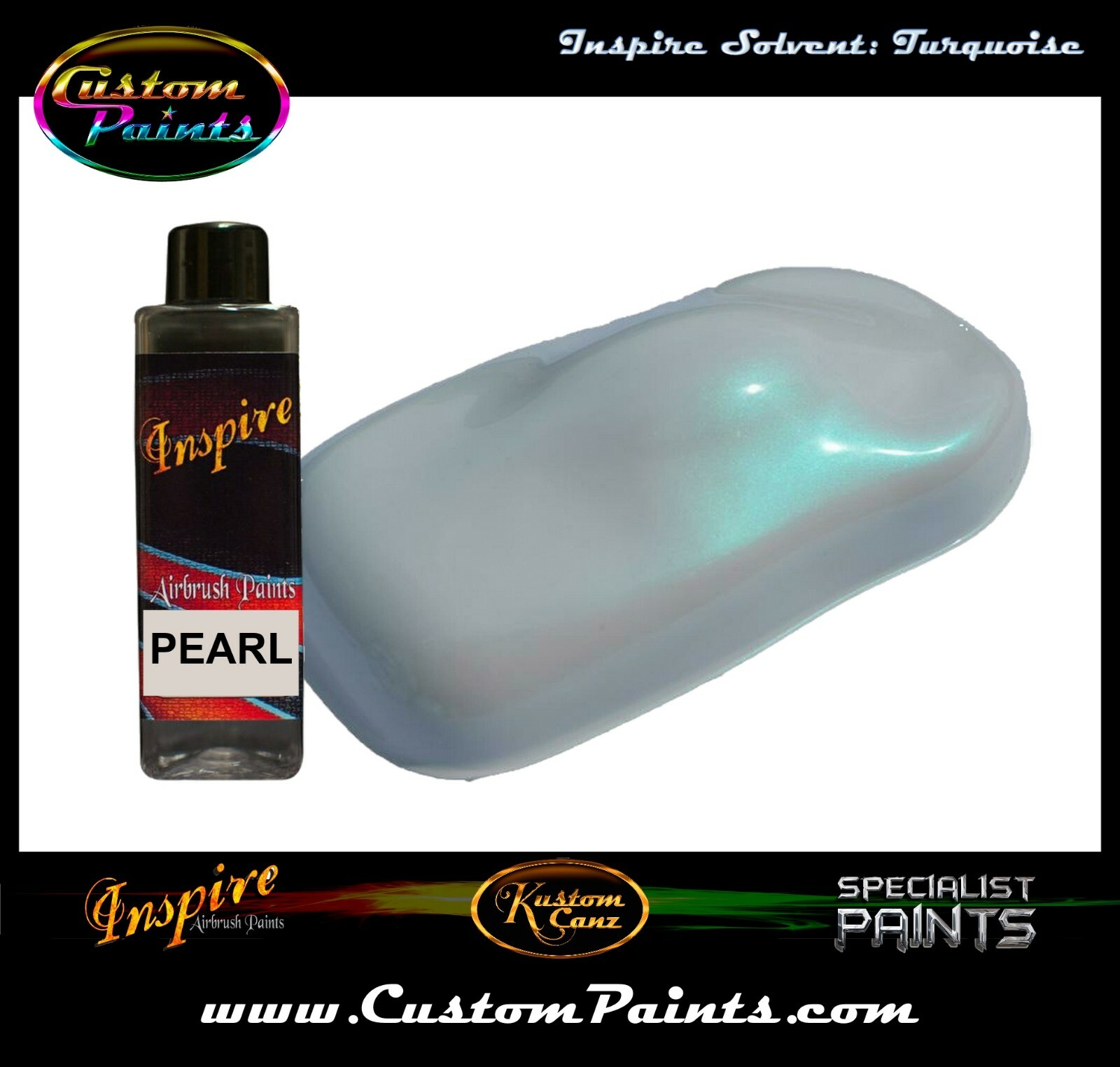 INSPIRE AIRBRUSH PEARL TURQUOISE 4oz (SOLVENT), CUSTOM PAINT, HOK, ARTIST